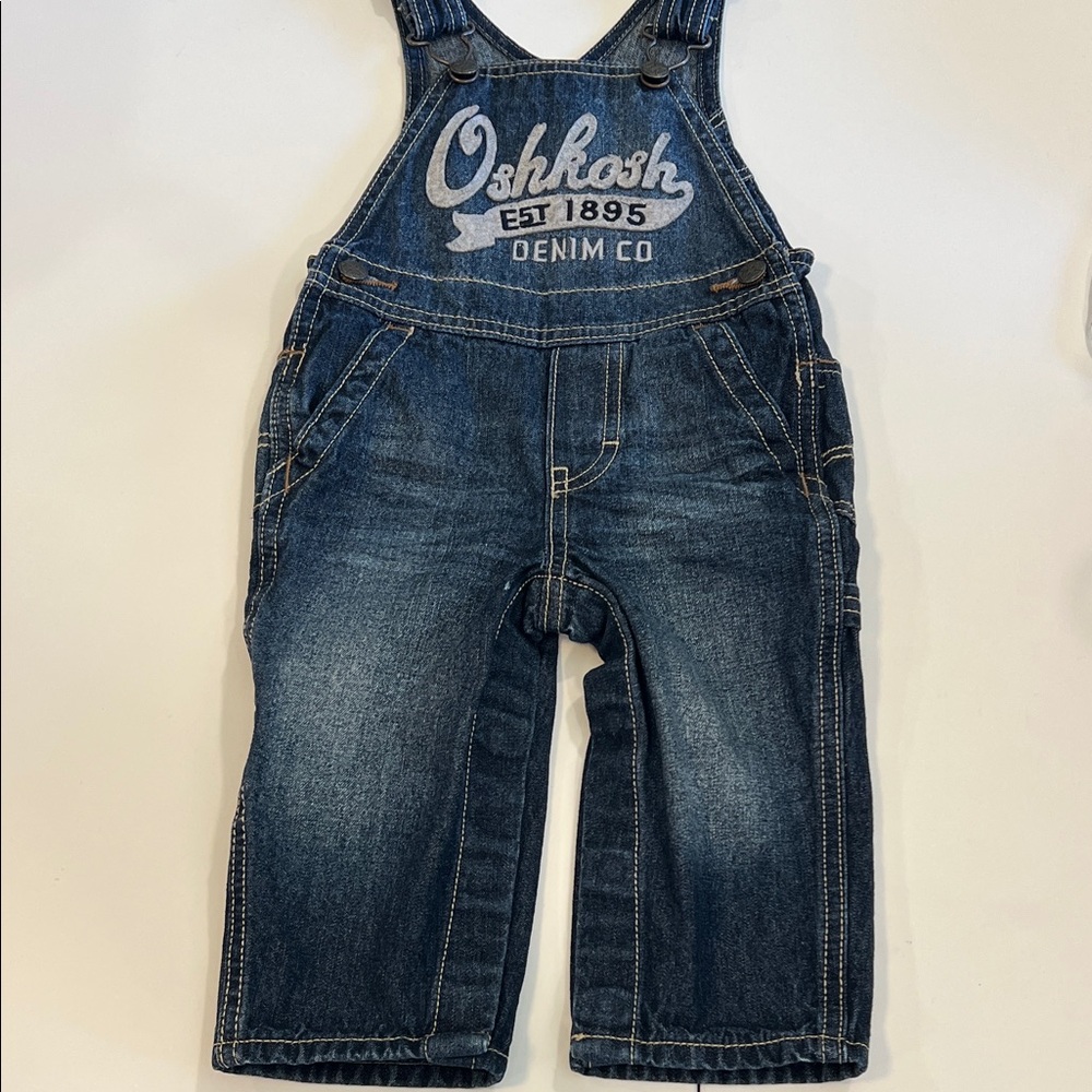 OshKosh B'gosh - embroidered,‎ Classic Blue Overalls, 12m